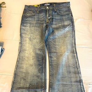 MEN’S ROCK & REPUBLIC DENIM JEANS W/YELLOW STITCH 36 Waist